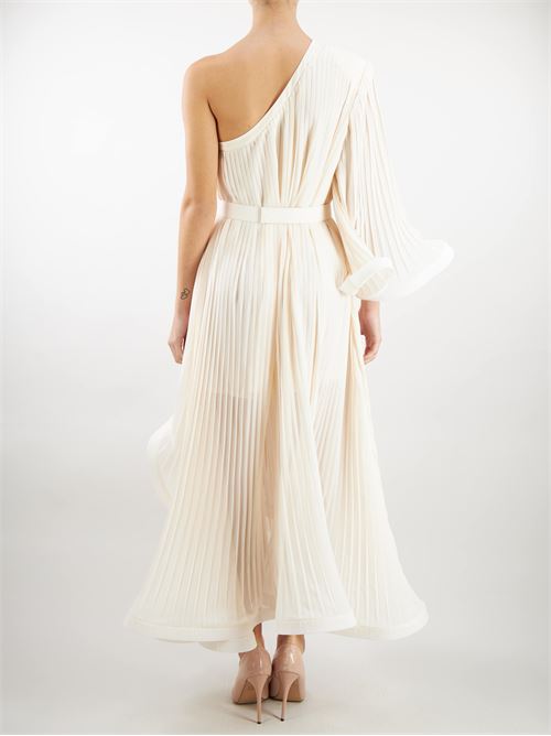 One shoulder dress in pleated georgette Simona Corsellini SIMONA CORSELLINI | abito | AB08701TGEO0001359
